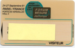 Carte Salon Badge FORUM MESURE ELECTRONIQUE 1991 Card FRANCE Karte (F 593) - Tarjetas De Salones Y Demostraciones