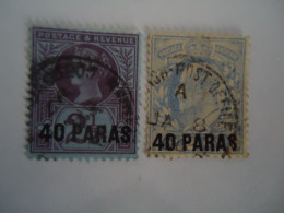 UNITED KINGDOM  2  USED LEVANT  OVERPRINT  IN TURKEY - Levante Británica