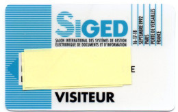 Carte Salon Badge SIGED 92 Card Karte (F 578) - Ausstellungskarten