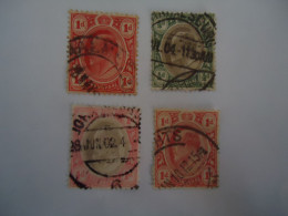 TRANSVAAL   4 USED   STAMPS KINGS   WITH POSTMARK - Transvaal (1870-1909)