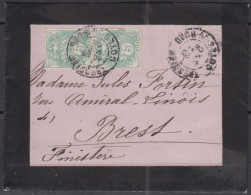 Blanc 5c " La PAIRE " Sur  Lettre De TREGUIER Cotes Du Nord  Année 1900  Avec Cachet Rond à Date  Pour BREST  Finistère - 1900-29 Blanc