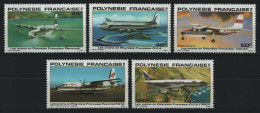 Franz. Polynesien 1979 - Mi-Nr. 296-300 ** - MNH - Luftfahrt / Aviation - Ungebraucht