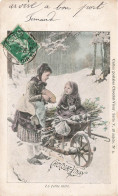 ENFANTS - Chocolat Vinay Publicité - La Petite Mère - Petites Filles Avec Desw Fagots De Bois - Carte Postale Ancienne - Otros & Sin Clasificación