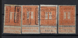 PELLENS Cijfer Nr. 108 Voorafgestempeld Nr. 2314 A + B + C + D ROESELARE 1914 ROULERS ; Staat Zie Scan ! LOT 264 - Roulettes 1910-19