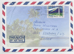 NOUVELLE CALEDONIE 89FR PHARE SEUL  LETTRE COVER AVION MEC NOUMEA 24.3.1986 POUR SUISSE - Lettres & Documents