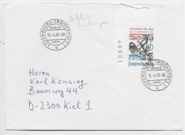 LUXEMBOURG 10FR SEUL LETTRE COVER AMBULANT LUXEMBOUR TROISVIERGES SERVICE AMBT 16.4.1985 TO KIEL - Brieven En Documenten