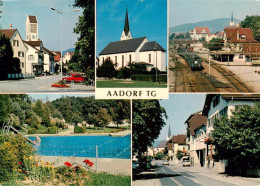 13875954 Aadorf TG Ortspartie Kirche Bahnhof Schwimmbad Strassenpartie  - Sonstige & Ohne Zuordnung