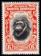 1931. NORTH BORNEO. 1881-1931 JUBILEE. 6 CENTS ORANG-UTAN Hinged. (MICHEL 217) - JF540010 - Nordborneo (...-1963)