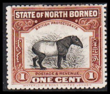 1909-1911. NORTH BORNEO. Country Motives - Animals. 1 C. Hinged. (MICHEL 127) - JF540015 - Nordborneo (...-1963)