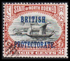 1901-1902. NORTH BORNEO. STATE OF NORTH BORNEO Overprinted BRITISH PROTECTORATE 8 CENTS.  (Michel 103) - JF540034 - Borneo Septentrional (...-1963)