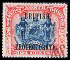 1901-1902. NORTH BORNEO. STATE OF NORTH BORNEO Overprinted BRITISH PROTECTORATE 24 CENTS. Thi... (Michel 106) - JF540037 - Noord Borneo (...-1963)