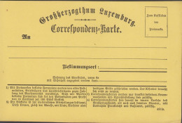 1873. LUXEMBOURG. GROSSHERZOGTHUM LUXEMBURG CORRESPONDENZ-kARTE. This Postal Stationery Card Were Created ... - JF445167 - Stamped Stationery