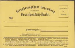 1873. LUXEMBOURG. GROSSHERZOGTHUM LUXEMBURG CORRESPONDENZ-kARTE. This Postal Stationery Card Were Created ... - JF445168 - Entiers Postaux