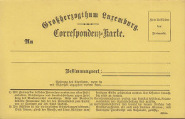 1873. LUXEMBOURG. GROSSHERZOGTHUM LUXEMBURG CORRESPONDENZ-kARTE. This Postal Stationery Card Were Created ... - JF445169 - Entiers Postaux