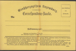 1873. LUXEMBOURG. GROSSHERZOGTHUM LUXEMBURG CORRESPONDENZ-kARTE. This Postal Stationery Card Were Created ... - JF445170 - Stamped Stationery