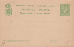 1906. LUXEMBOURG. CARTE POSTALE. 5 Centimes Double Card Grossherzog Adolf With Response Payee. - JF445183 - Ganzsachen