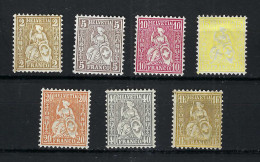 SUISSE Ca.1862-78: Lot De Papier Blanc Helvétie Assise, Neufs* - Unused Stamps