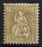 SUISSE Ca.1862-78: Le ZNr, 36 Helvétie Assise Papier Blanc, Neuf** - Unused Stamps