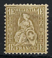 SUISSE Ca.1862-78: Le ZNr, 36 Helvétie Assise Papier Blanc, Neuf** - Ongebruikt