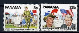 Panama ** N° 610/611 - Fin Du Contrôle Des Etats Unis Sur Le Canal. 01/10/1979 - Panama