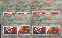 UNO WIEN 1990 Mi-Nr. Block 5 5 Stück ** MNH - Hojas Y Bloques