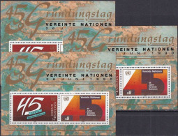 UNO WIEN 1990 Mi-Nr. Block 5 3 Stück ** MNH - Blocs-feuillets