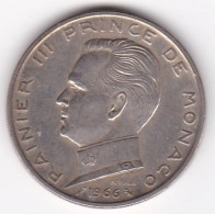 Monaco . 5 Francs 1966 . Rainier III, En Argent - 1960-2001 Francos Nuevos