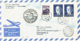 Austria First Flight KLM Klagenfurt - Amsterdam 17-5-1953 Air Mail Cover Sent To Denmark - Other & Unclassified