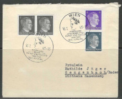 Cover - Afg./Obl. Wien - Sonderstempel - 16/01/1943 - YT N°2x 705 - N° 707 - N°709 >> Gengenbach/Baden. - Briefe