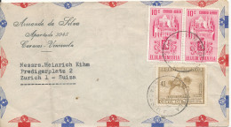 Venezuela Air Mail Cover Sent To Switzerland  (bended Cover) - Venezuela