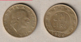 00542) Italien, 200 Lire 1986 - 200 Lire
