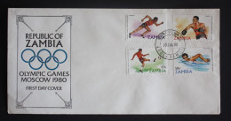 ZAMBIA FDC OLYMPIC GAMES MOSCOW 1980 - Zambia (1965-...)