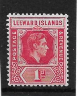 LEEWARD ISLANDS 1938 1d SCARLET (DIE A) SG 98 LIGHTLY MOUNTED MINT Cat £16 - Leeward  Islands