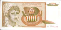 YOUGOSLAVIE - 100 Dinara 1990 UNC - Yougoslavie