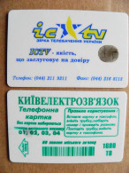 Phonecard OVAL Chip Advertising ICTV TV Television 1680 Units  UKRAINE - Oekraïne