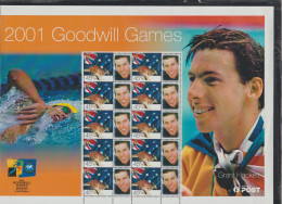 Australia 2001 Goodwill Games Grant Hackett Swimming Souvenir Sheet A4 Size MNH/**. Postal Weight - Natation
