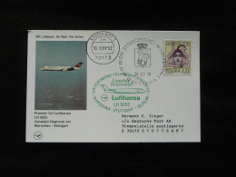 Lettre Premier Vol First Flight Cover Warsaw Poland -> Stuttgart Canadair Jet Lufthansa 1998 - Cartas & Documentos