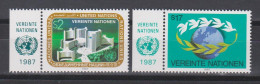 Nations Unies Vienne 1987 73-74 ** Centre International De Vienne Mappemonde - Ungebraucht