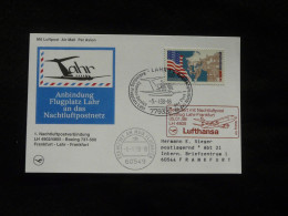 Lettre Premier Vol First Flight Cover Lahr Frankfurt Nachtluftpost Lufthansa 1998 - Primi Voli