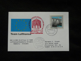 Lettre Premier Vol First Flight Cover Hamburg Dresden Lufthansa / Augsburg Airways 1998 - Primeros Vuelos