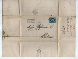 TB 4480 - 1865 - Lettre De M. LEIDEN PREMSEL & Cie à PARIS Pour Mrs CLOSSEMANN & Cie à BORDEAUX - 1849-1876: Classic Period