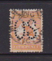 AUSTRALIA    1913    4d  Orange    Punctured  O S  Large        USED - Oblitérés