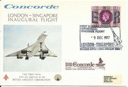 GRAN BRETAÑA, SOBRE CONMEMORATIVO CONCORDE  LONDON/SINGAPORE - Brieven En Documenten