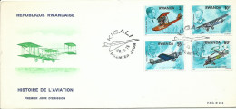 RWANDA,  SOBRE CONMEMORATIVO  HISTORIA DE LA AVIACION  , AÑO 1978 - Storia Postale