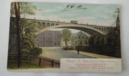 Plauen I.V., König Friedrich August-Brücke, Strassenbahn, 1910 - Plauen