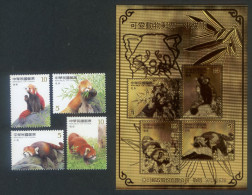 2007 Taiwan R.O.CHINA Cute Animal Series Postage Stamps-Lesser Panda (MNH) & Gold Foil - Unused Stamps