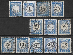 1894-1910 Strafportzegels Cijfer En Waarde Zwart 12 Waarden Van De Serie NVPH 13/16 - 19/26 (3 En 4 Ct Ontbreken) - Taxe