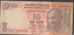 India 10 Rupees - FANCY NUMBER. (466664) Note UNC - Inde