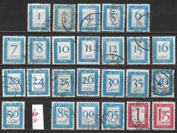 1958 Strafportzegels Bijna Complete Gestempelde Serie NVPH P 80/100 - 102/106 (60 Ct Ontbreekt) - Tasse