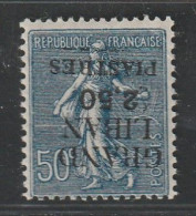 GRAND LIBAN - N°9a * (1924) VARIETE : Surcharge Renversée - - Neufs